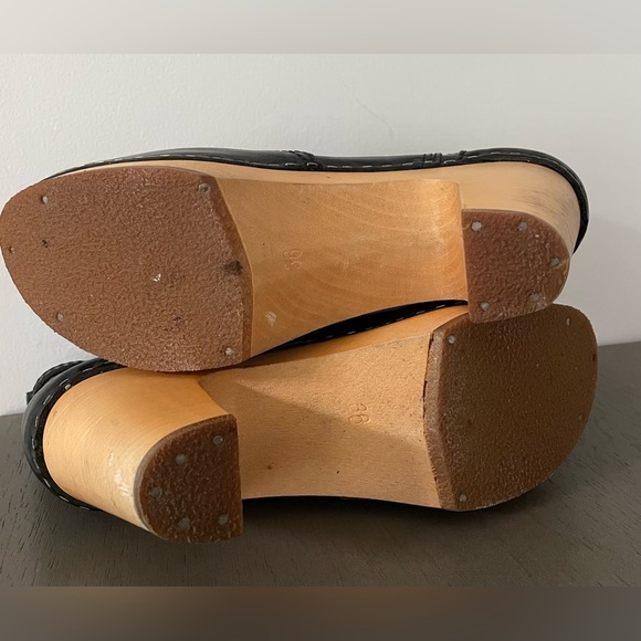 Swedish Hasbeens Black Platform Boots Size 36 - Picture 8 of 8